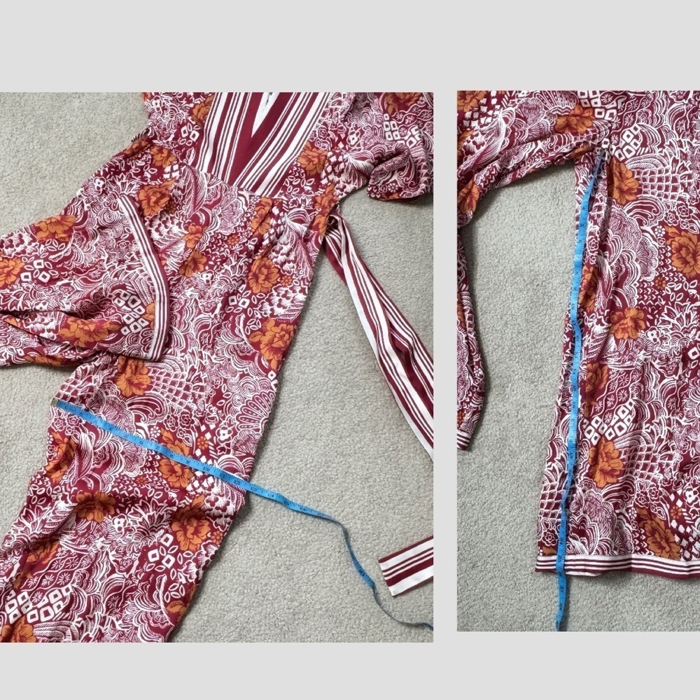 Elie Tahari Jumpsuit Silk Occasion Jumpsuit Botanical All Over Print V-Neck Belt - Picture 12 of 16